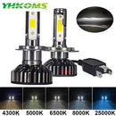 YHKOMS Mini Size Car Headlight H4 H7 LED 3000K 4300K 5000K 6500K 8000K 25000K H1 H8 H9 H11 9005 9006 LED Bulb Auto Fog Light 12V JadeMoghul Inc.