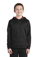 Youth Sport-Tek Youth Sport-Wick Fleece Colorblock Hooded Pullover. YST235 Sport-Tek