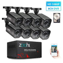 Zoohi AHD Outdoor CCTV Camera System 1080P security Camera DVR Kit CCTV waterproof home Video Surveillance System HDD P2P HDMI AExp