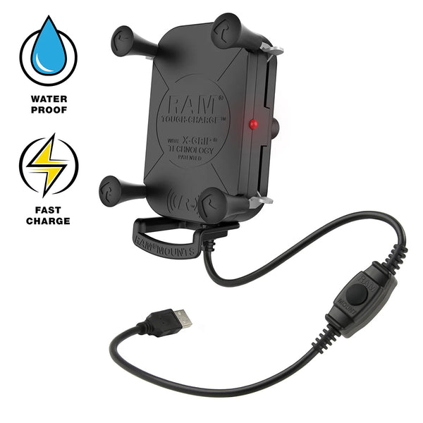 RAM Mount Tough-Charge w/X-Grip 15W Waterproof Wireless Charging Holder [RAM-HOL-UN12WB-1]
