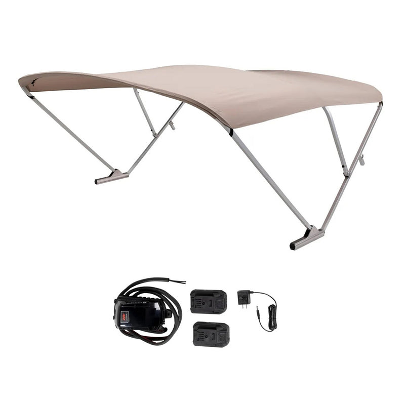 SureShade Battery Powered Bimini - Clear Anodized Frame  Beige Fabric [2021133088]