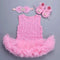 0-3 months baby girl dresses headband shoes set infantil Children's clothing set girls tutu kids wear puff short sleeve vestido-3C3003-12M-JadeMoghul Inc.