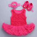 0-3 months baby girl dresses headband shoes set infantil Children's clothing set girls tutu kids wear puff short sleeve vestido-3C3007-12M-JadeMoghul Inc.