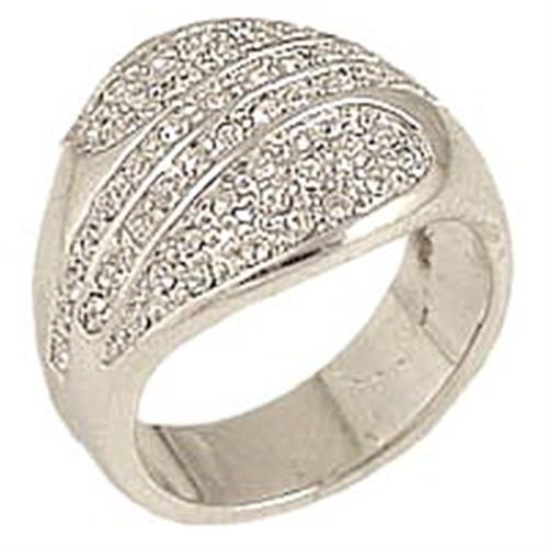 Fashion Rings 0C212 Rhodium Brass Ring with Top Grade Crystal