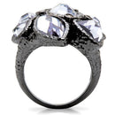 Fashion Rings 0W120 Ruthenium Brass Ring with AAA Grade CZ