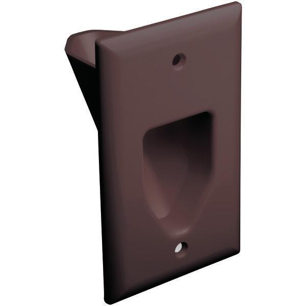 1-Gang Recessed Cable Plate (Brown)-Cables, Connectors & Accessories-JadeMoghul Inc.
