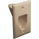 1-Gang Recessed Cable Plate (Ivory)-Cables, Connectors & Accessories-JadeMoghul Inc.