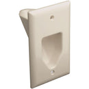 1-Gang Recessed Cable Plate (Light Almond)-Cables, Connectors & Accessories-JadeMoghul Inc.