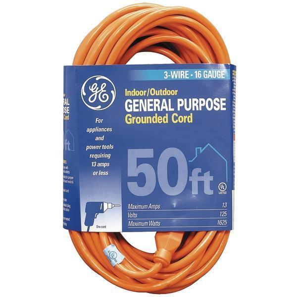 1-Outlet Indoor/Outdoor Extension Cord (50ft)-Appliance Cords & Receptacles-JadeMoghul Inc.