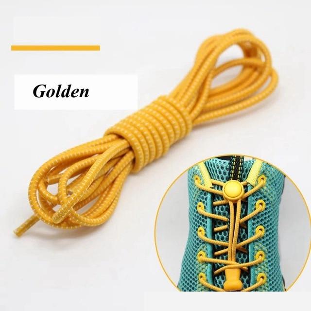 1 Pair 22 Colors Elastic Shoelaces Round Locking No Tie Shoe Laces Kids Adult Quick Lazy Laces Rubber Sneakers Shoelace T1 AExp