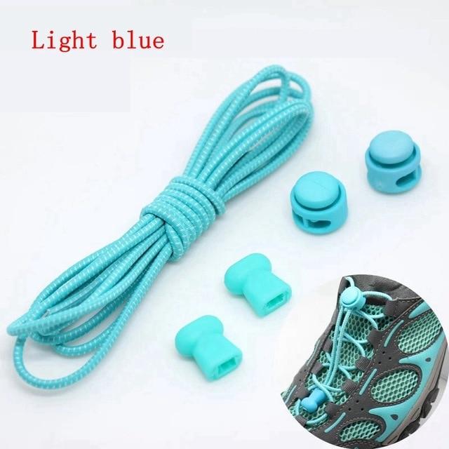 1 Pair 22 Colors Elastic Shoelaces Round Locking No Tie Shoe Laces Kids Adult Quick Lazy Laces Rubber Sneakers Shoelace T1 AExp