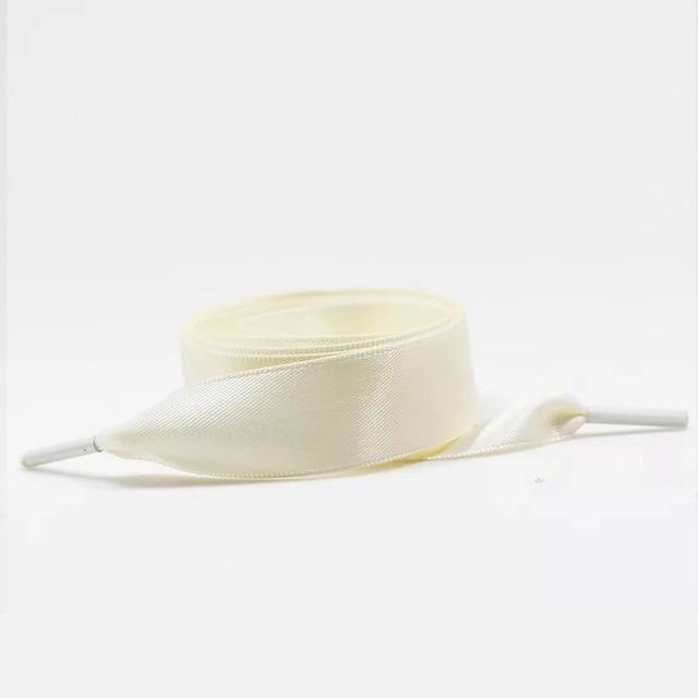 1 Pair 22 Colors Silk Satin Shoelaces 2 CM Width Flat Ribbon Shoe laces Boots Women Sneakers Shoelace Length 80CM 100CM 120CM S1 JadeMoghul Inc. 