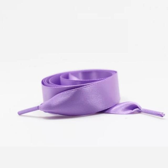 1 Pair 22 Colors Silk Satin Shoelaces 2 CM Width Flat Ribbon Shoe laces Boots Women Sneakers Shoelace Length 80CM 100CM 120CM S1 JadeMoghul Inc. 