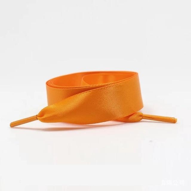 1 Pair 22 Colors Silk Satin Shoelaces 2 CM Width Flat Ribbon Shoe laces Boots Women Sneakers Shoelace Length 80CM 100CM 120CM S1 JadeMoghul Inc. 