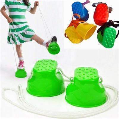1 Pair Kids Funny Plastic Walk Stilt Jump Outdoor Fun Sports Balance Training Equipment Toy Random Color--JadeMoghul Inc.