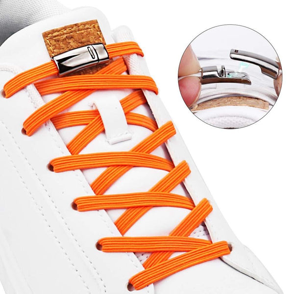 1 Pair Magnetic Shoelaces Elastic No Tie Shoe laces Kids and Adult Flat Sneakers Shoelace Quick Lazy Laces Magnetic Buckle AExp