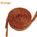 1 pair Shiny Gold and Silver thread Sport Sneakers Flat Shoelaces Bootlaces Shoe laces Strings-orange-JadeMoghul Inc.