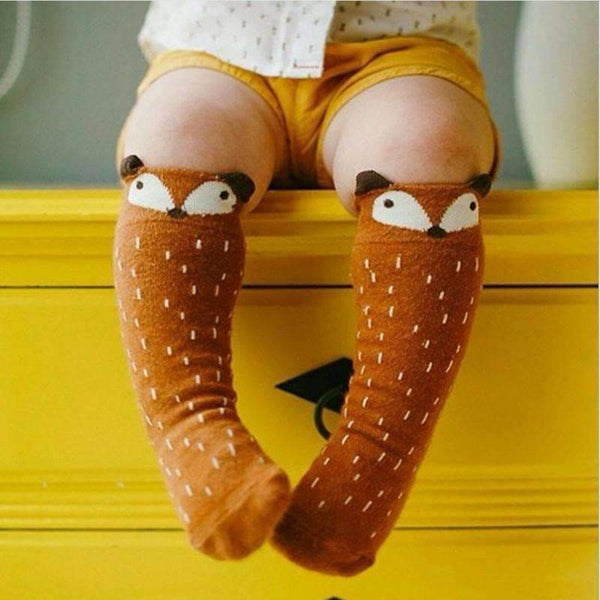 1 Pair Unisex Lovely Cute Cartoon Fox Kids baby Socks Knee Girl Boy Baby Toddler Socks animal infant Soft Cotton socks 0-3 Y-1-18M-JadeMoghul Inc.