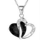 1 PC 7 Colors Top Fashion Class Women Girls Lady Heart Crystal pendentif amethyste Maxi Statement Pendant Necklace NEW Jewelry-Black-JadeMoghul Inc.