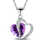 1 PC 7 Colors Top Fashion Class Women Girls Lady Heart Crystal pendentif amethyste Maxi Statement Pendant Necklace NEW Jewelry-Purple-JadeMoghul Inc.