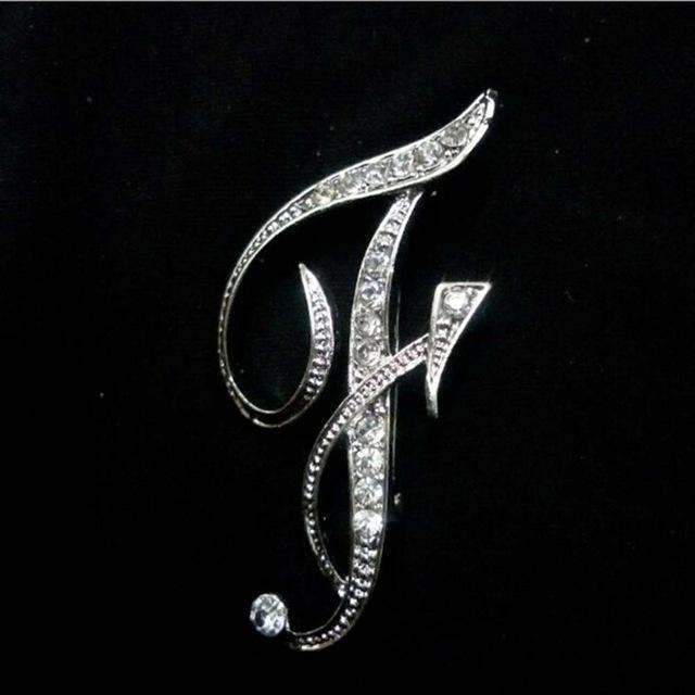 1 PC A To Z 26 Letters Design Brooches Pins English Letter Personality Brooches with Crystal-F-JadeMoghul Inc.