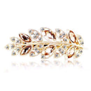 1 PC Beauty Women Fashion Hair Clip Leaf Crystal Rhinestone Barrette Hairpin Headband hair accessories 5 colors Free shipping-Champagne-JadeMoghul Inc.