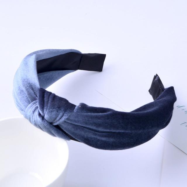 1 PC Knot Cross Tie Solid Fashion Velvet Hair Band Headband Girls Bow Hoop Hair Accessories Twist Headband Headdress for Women AExp