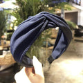 1 PC Knot Cross Tie Solid Fashion Velvet Hair Band Headband Girls Bow Hoop Hair Accessories Twist Headband Headdress for Women AExp