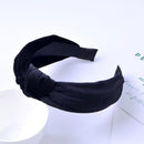 1 PC Knot Cross Tie Solid Fashion Velvet Hair Band Headband Girls Bow Hoop Hair Accessories Twist Headband Headdress for Women AExp