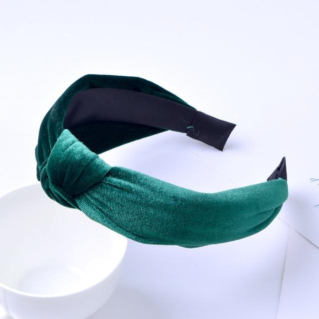 1 PC Knot Cross Tie Solid Fashion Velvet Hair Band Headband Girls Bow Hoop Hair Accessories Twist Headband Headdress for Women AExp