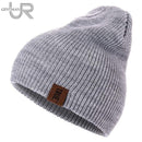 1 Pcs Hat PU Letter True Casual Beanies for Men Women Warm Knitted Winter Hat Fashion Solid Hip-hop Beanie Hat Unisex Cap AExp