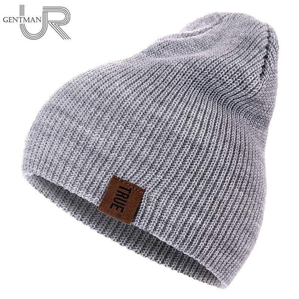 1 Pcs Hat PU Letter True Casual Beanies for Men Women Warm Knitted Winter Hat Fashion Solid Hip-hop Beanie Hat Unisex Cap AExp