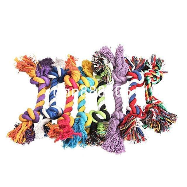 1 pcs Pets dogs pet supplies Pet Dog Puppy Cotton Chew Knot Toy Durable Braided Bone Rope 15CM Funny Tool (Random Color ) AExp