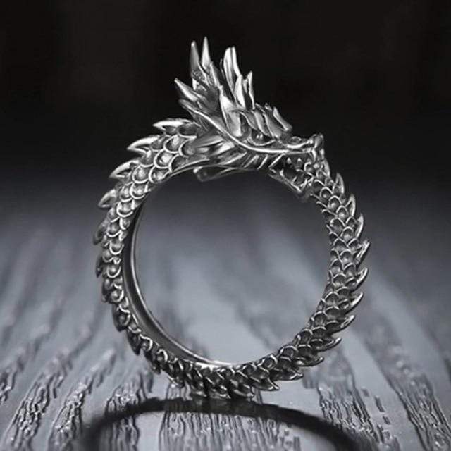 1 Piece European New Retro Punk Exaggerated Spirit Snake Ring Fashion Personality Stereoscopic Opening Adjustable Ring Jewelry AExp