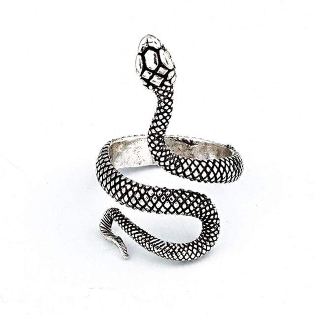 1 Piece European New Retro Punk Exaggerated Spirit Snake Ring Fashion Personality Stereoscopic Opening Adjustable Ring Jewelry AExp