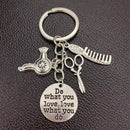 1 piece hairdresser keychain comb hair dryer scissors key chain alloy keychain women men jewelry barber gift AExp