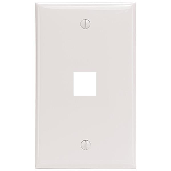 1-Port QuickPort(R) Wall Plate (White)-Cables, Connectors & Accessories-JadeMoghul Inc.