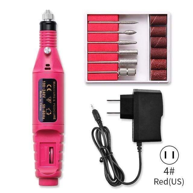 1 Set 6 Bits Nail Art Drill File UV Gel Remove Sanding Buffer Pedicure Electric Machine Drills Professional Nail Art Tools Kit AExp