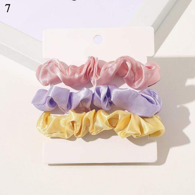 1 Set Scrunchies Hair Ring Candy Color Hair Ties Rope Autumn Winter Women Ponytail Hair Accessories 4-6Pcs Girls Hairbands Gifts AExp