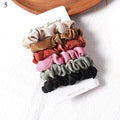 1 Set Scrunchies Hair Ring Candy Color Hair Ties Rope Autumn Winter Women Ponytail Hair Accessories 4-6Pcs Girls Hairbands Gifts AExp