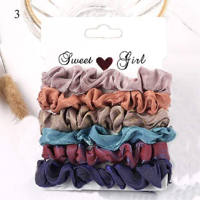 1 Set Scrunchies Hair Ring Candy Color Hair Ties Rope Autumn Winter Women Ponytail Hair Accessories 4-6Pcs Girls Hairbands Gifts AExp