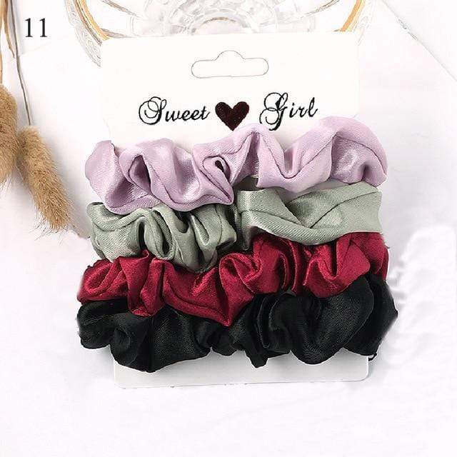 1 Set Scrunchies Hair Ring Candy Color Hair Ties Rope Autumn Winter Women Ponytail Hair Accessories 4-6Pcs Girls Hairbands Gifts AExp