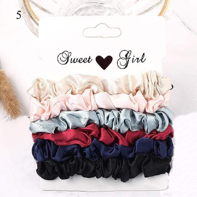 1 Set Scrunchies Hair Ring Candy Color Hair Ties Rope Autumn Winter Women Ponytail Hair Accessories 4-6Pcs Girls Hairbands Gifts AExp