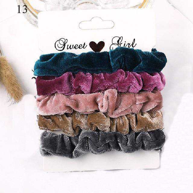 1 Set Scrunchies Hair Ring Candy Color Hair Ties Rope Autumn Winter Women Ponytail Hair Accessories 4-6Pcs Girls Hairbands Gifts AExp