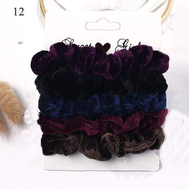 1 Set Scrunchies Hair Ring Candy Color Hair Ties Rope Autumn Winter Women Ponytail Hair Accessories 4-6Pcs Girls Hairbands Gifts AExp