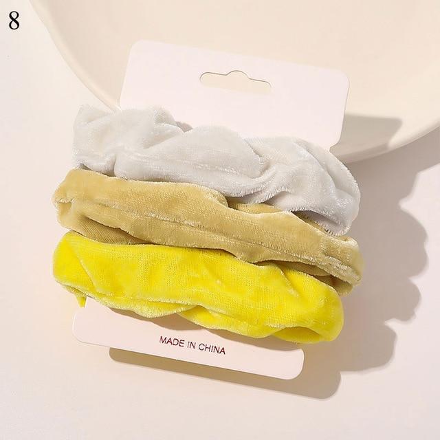 1 Set Scrunchies Hair Ring Candy Color Hair Ties Rope Autumn Winter Women Ponytail Hair Accessories 4-6Pcs Girls Hairbands Gifts AExp