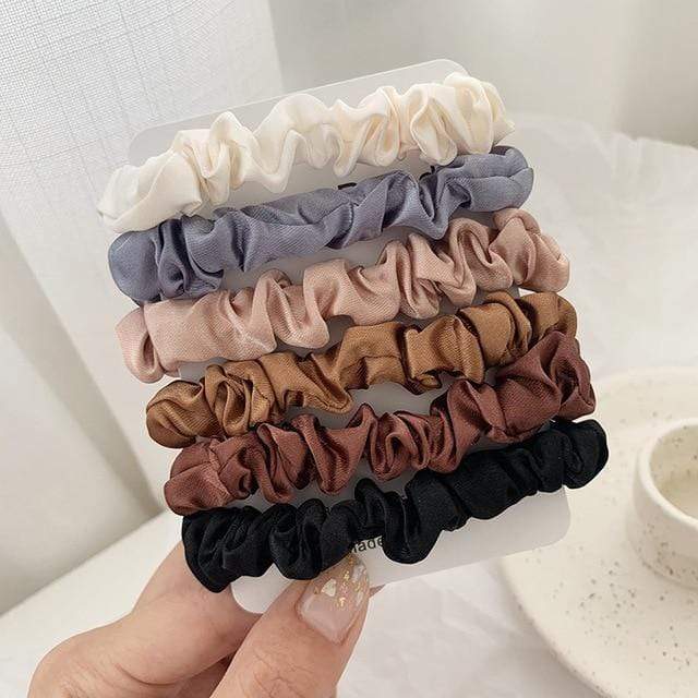 1 Set Scrunchies Hair Ring Candy Color Hair Ties Rope Autumn Winter Women Ponytail Hair Accessories 4-6Pcs Girls Hairbands Gifts AExp