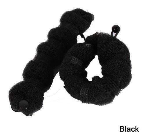 1 Set Women Girl Magic Style Hair Styling Tools Buns Braiders Curling Headwear Hair Rope Hair Band Accessories-Black-JadeMoghul Inc.