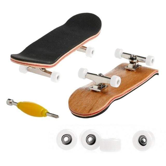 1 Set Wooden Fingerboard Skateboard with Box Children Deck Sport Game Gift Maple Novelty Finger Toy for Adults Kids 6 Colors AExp