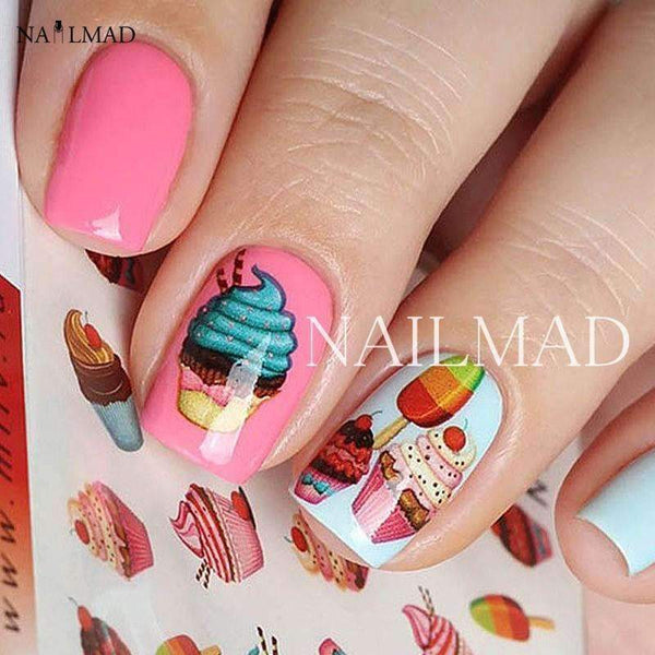 1 Sheet Delicious Cake Cake Nail Art Sticker Chocolate Water Transfer Full Decals--JadeMoghul Inc.